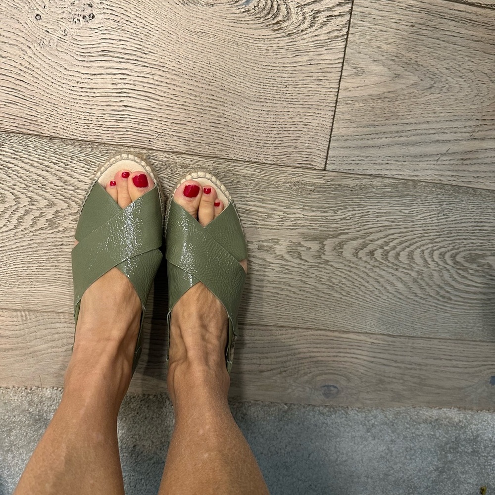 Eric Michael Olive Green Espadrille Sandals
